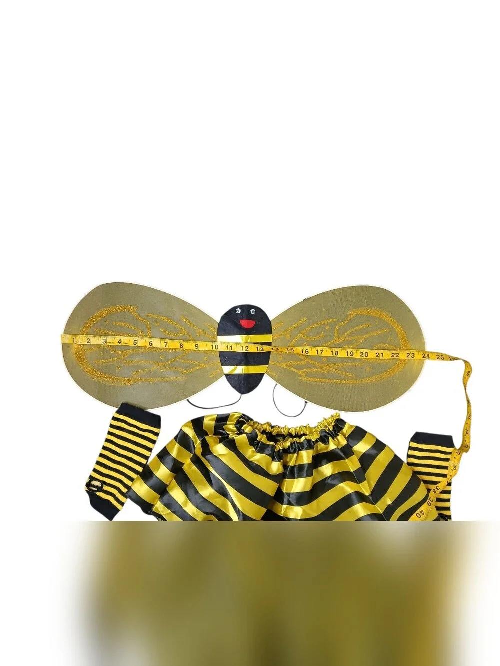 Girls' Yellow & Black Bee Costume with Wings, Headband and Striped Tights...